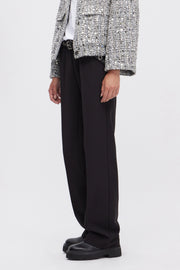 PANTALONI DRITTI IN CADÌ STRETCH CON ELASTICO LOGATO