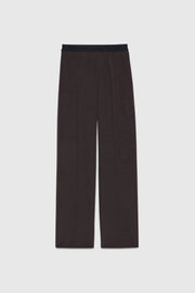 PANTALONI DRITTI IN CADÌ STRETCH CON ELASTICO LOGATO