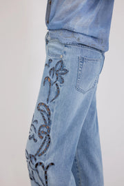 JEANS CON RICAMO SANGALLO