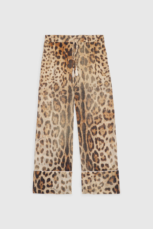 PANTALONI IN GEORGETTE STAMPA ANIMALIER