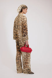 PANTALONI IN GEORGETTE STAMPA ANIMALIER