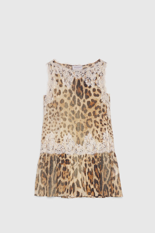 SPOTTED DRESS WITH LACE