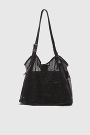 BORSA TOTE GRANDE A RETE DI STRASS