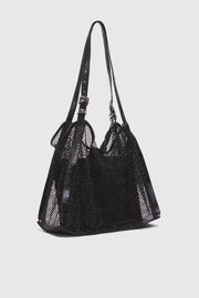 BORSA TOTE GRANDE A RETE DI STRASS