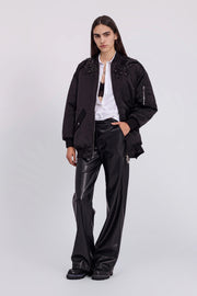 bomber raso imbottito con ricami gioiello ermanno firenze