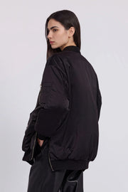 bomber raso imbottito con ricami gioiello ermanno firenze