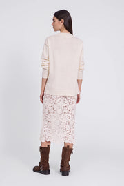 CARDIGAN CON PIZZO CROCHET DI LANA