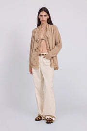 cardigan lana a coste con pizzo ermanno firenze 
