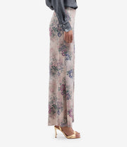 ADANASTR PALAZZO PANTS IN SILK FLORAL PRINT
