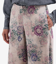 ADANASTR PALAZZO PANTS IN SILK FLORAL PRINT