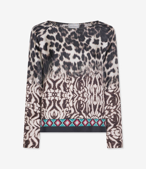 ALOE TOP IN SETA STAMPA ANIMALIER