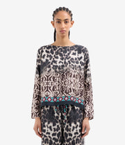 SILK TOP WITH ANIMAL PRINT