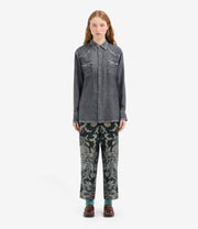 ALOE CAMICIA MANICA LUNGA SETA FAUX-DENIM