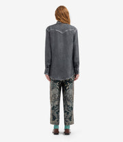 ALOE CAMICIA MANICA LUNGA SETA FAUX-DENIM