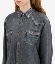 ALOE CAMICIA MANICA LUNGA SETA FAUX-DENIM