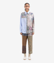 COTTON SHIRT WITH SILK PANELS