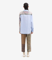 COTTON SHIRT WITH SILK PANELS
