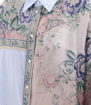 ALOMHI CAMICIA IN COTONE CON PANNELLI IN SETA