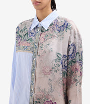COTTON SHIRT WITH SILK PANELS