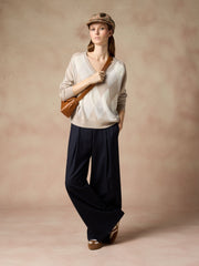 MAGLIA CASHMERE SCOLLO V CON ROMBI