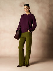 MAGLIONE OVERSIZE IN LANA CON SCOLLO A V