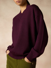MAGLIONE OVERSIZE IN LANA CON SCOLLO A V