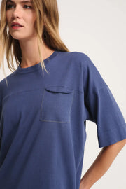 T-SHIRT OVER CON TASCHINO IN COTONE CRÊPE