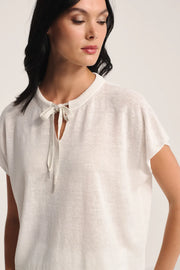 T-SHIRT IN LINO COTONE CON COULISSE