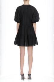 PERFORATED DRESS WITH LACE