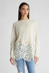 OVERSIZED CASHMERE SWEATER WITH LACE INLAY