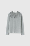 SOFT CASHMERE SWEATER ORNATE WITH LACE