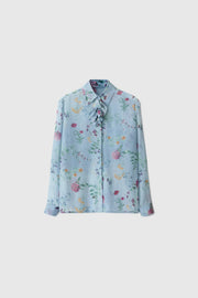 FLORAL PRINT SHIRT WITH RUFFLES