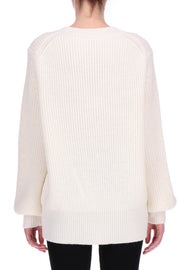 RIBBED SWEATER WITH SEQUIN RHOMBUS