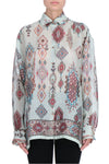 CAMICIA OVER IN RAMIE' STAMPA GEOMETRICA