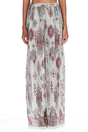 PANTALONE AMPIO IN RAMIE' STAMPA GEOMETRICA