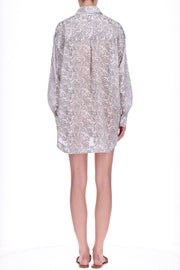 CAMICIA IN COTONE STAMPATO CON PIZZO