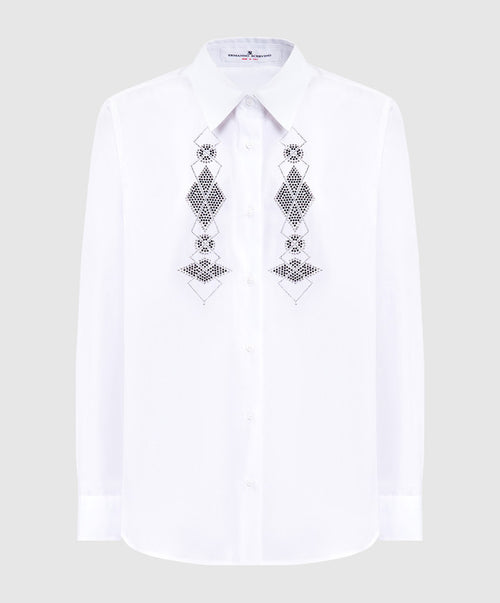 CAMICIA IN COTONE CON CRISTALLI