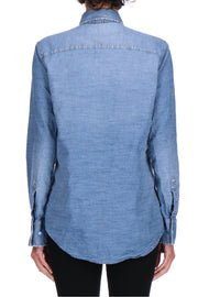CAMICIA IN COTONE LINO CON CRISTALLI