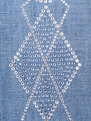 CAMICIA IN COTONE LINO CON CRISTALLI
