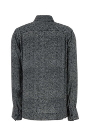 CAMICIA IN VISCOSA PIED DE POULE CON CRISTALLI