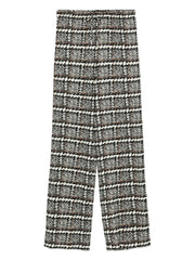PANTALONI PULL-UP IN VISCOSA A QUADRI