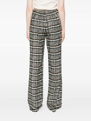 PANTALONI PULL-UP IN VISCOSA A QUADRI