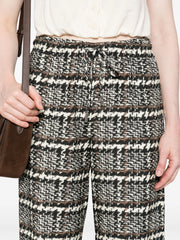 PANTALONI PULL-UP IN VISCOSA A QUADRI
