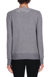 FELPA IN COTONE LANA CON PIZZO