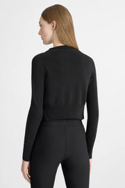 CARDIGAN IN VISCOSA E LANA CON INTARSI IN PIZZO MACRAMÈ