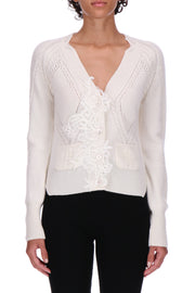 CARDIGAN LANA CASHMERE CON PIZZO REBRODE'