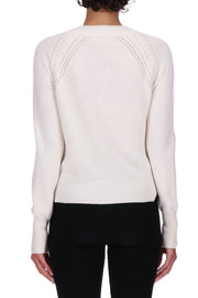 CARDIGAN LANA CASHMERE CON PIZZO REBRODE'