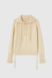 MAGLIONE IN PURO CASHMERE CON INTRECCI ARTIGIANALI
