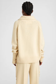MAGLIONE IN PURO CASHMERE CON INTRECCI ARTIGIANALI