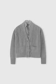 CARDIGAN IN PURO CASHMERE CON PIZZO REBRODÈ